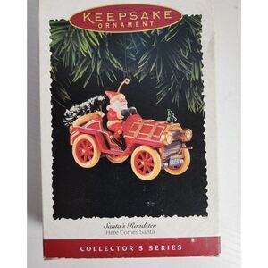 Hallmark Vintage Here Comes Santa Santa's Roadster Christmas Ornament Dated 1995